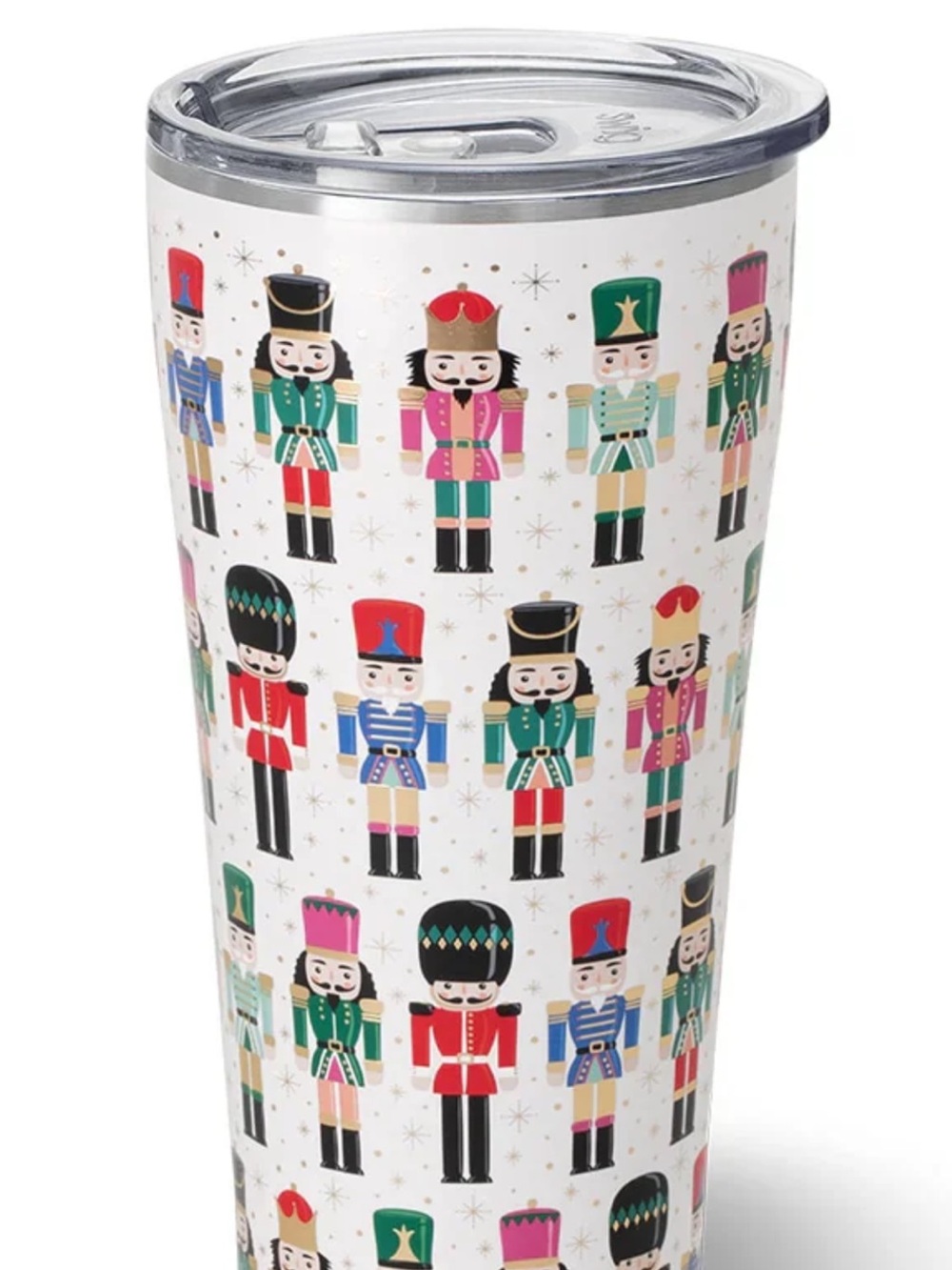 White Nutcracker Pattern Travel Tumbler Mug Swig